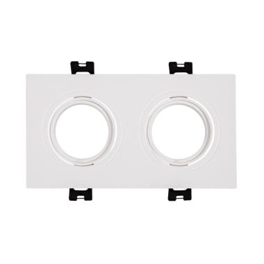 Produkt von Downlight-Ring Eckig Schwenkbar für 2 LED-Glühbirnen GU10 / GU5.3 Ausschnitt 75x150 mm