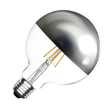 Product LED Lamp Filament E27 6W 550 lm G125  Dimbaar Chrome Reflect 