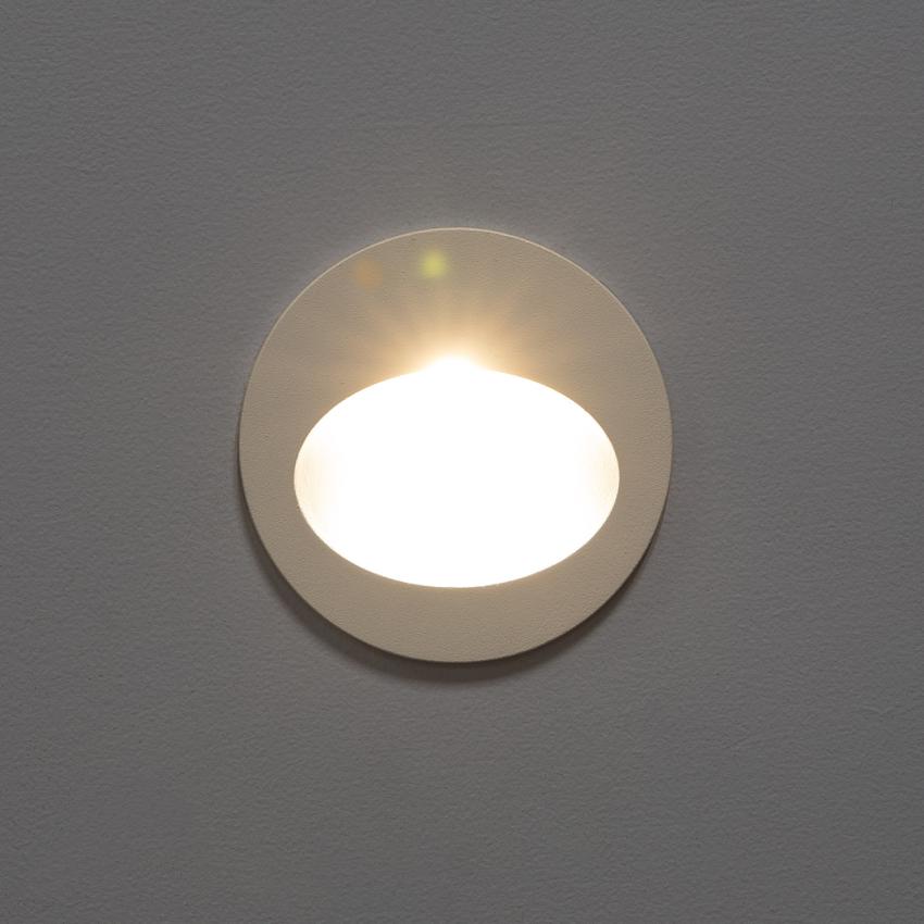 Product van Wandlamp Outdoor LED 3W Inbouw Rond Wit Coney
