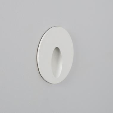 3W Boiler Round Outdoor Recessed LED Wall Light in White
