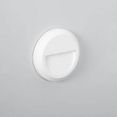 1W Edulis Round Surface Outdoor LED Wall Light in White