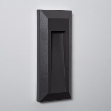 Gisli Rectangular Surface Outdoor LED Wall Light in Black