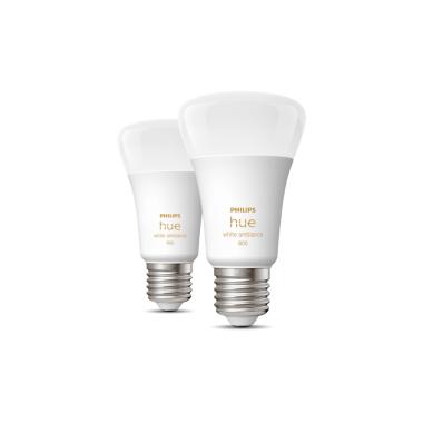 Balení 2x LED Žárovka Smart E27 6W 570 lm A60 PHILIPS Hue White