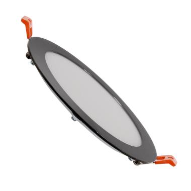 Dalle LED 12W Ronde Extra-Plate Coupe Ø 155 mm Noir Brillant