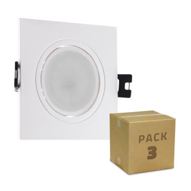 3er Pack LED-Downlight GU10 6W Schnitt Ø 75-85 mm