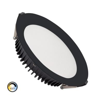 30W Round SAMSUNG Aero CCT 130 lm/W LED Downlight LIFUD Microprismatic Ø 200 mm Cut-Out Black