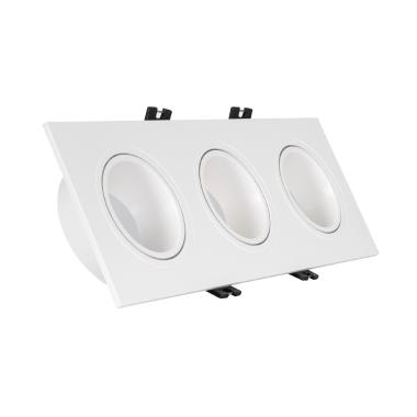 Spot Downlight Carré Inclinable GU10 6W Coupe 75x235mm PC