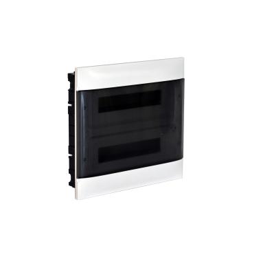 Zápustná Skříňka Practibox S pro Běžné Příčky s Průhlednými Dveřmi 2x18 Moduly LEGRAND 137057