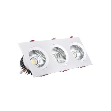 Downlight New Madison Triple Rechthoekig LED 15W Zaag maat 255x75 mm