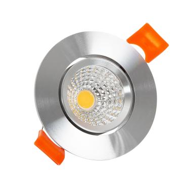 Downlight COB Rond Richtbaar Zilver LED 5W zaagmaat Ø 55 mm CRI90 Expert Color  No Flicker