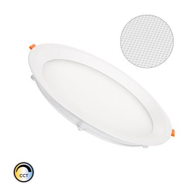 Round Slim Microprismatic (UGR17) 20W Selectable CCT LIFUD LED Panel Ø 205 mm Cut-Out