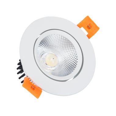 Faretto Downlight LED 7W Circolare COB CRI90 Regolabile Foro Ø 70 mm