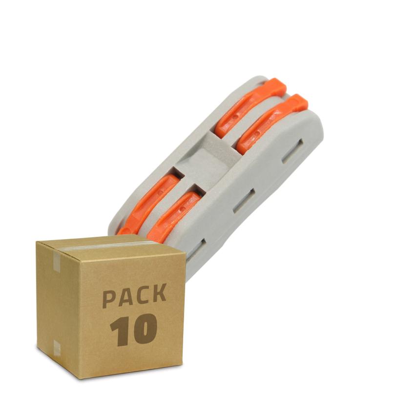 Produkt von 10 Pack Schnellverbinder 2 Eingänge und 2 Ausgänge SPL-2 für Elektrokabel von 0,08–4 mm²