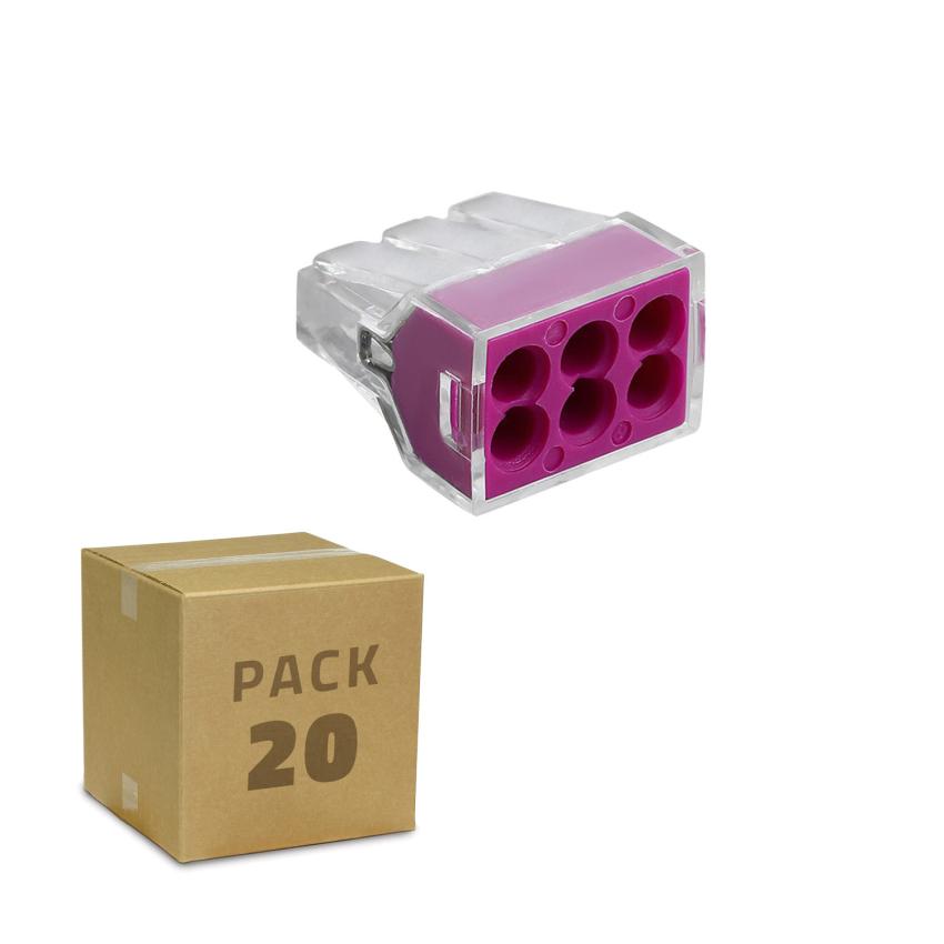 Product of Pack of 20 Quick Connectors with 6 Inputs 0.75-2.5 mm²