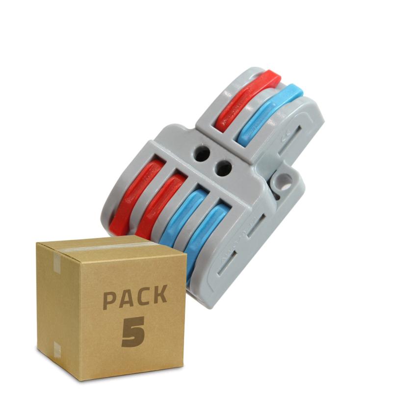 Produkt von 5 Pack Schnellverbinder 4 Eingänge und 2 Ausgänge SPL-42 für Elektrokabel von 0,08–4 mm²