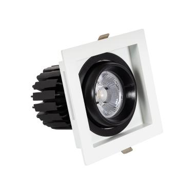 Faretto Downlight LED 12W COB Orientabile 360º Quadrato Foro 100x100mm CRI90 Expert Color No Flicker