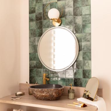 Koupelnové Zrcadlo s LED Světlem a Ochranou proti Zamlžení Ø60 cm Jizan