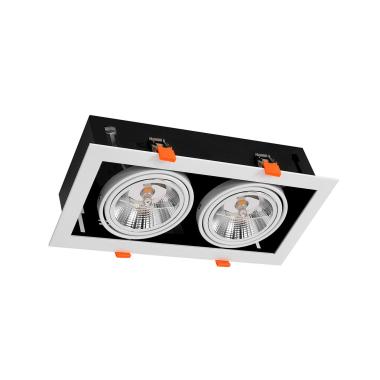 Podhledové LED Svítidlo 24W Výklopné Čtvercové 2xAR111 Kardan Výřez 325x165 mm