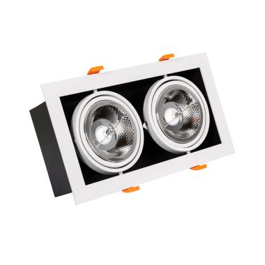 Downlight Carré Double Kardan LED 30W orientable AR111 Coupe  325x165 mmm