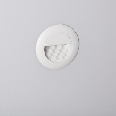 Wabi 3W White Round Aluminium Outdoor Recessed Wall Light