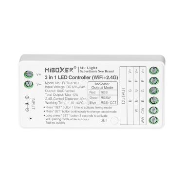 MiBoxer FUT037W+ 12/24V DC RGB/RGBW/RGBWW WiFi LED Dimmer Controller