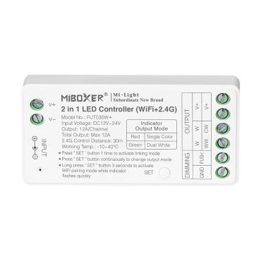 Product Controller Wi-Fi LED Monocolore/CCT 12/24V DC MiBoxer FUT035W+ Compatibile con Pulsante