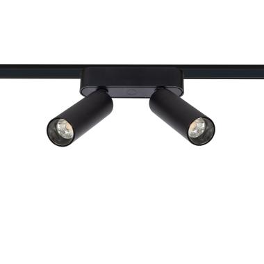 14W Double LED Spotlight in Black for 25mm SuperSlim 48V Magnetic Track