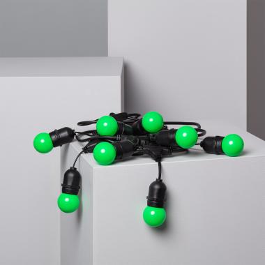 Zestaw Girlandy Waterproof 5.5m Czarnej + 8 Żarówek LED E27 G45 3W Kolorowych