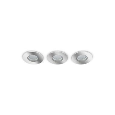 Pack of 3 PHILIPS Hue Adore GU10 White Ambiance Downlights with Ø70 mm Cut-Out