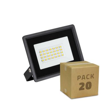 Pack 20 LED-Flutlichtstrahler Solid 20W 110 lm/W IP65 Kaltweiss