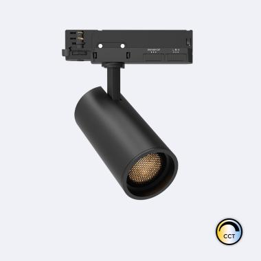 Spot LED Fasano Anti-éblouissement 30W pour Rail Triphasé CCT Dimmable DALI Noir