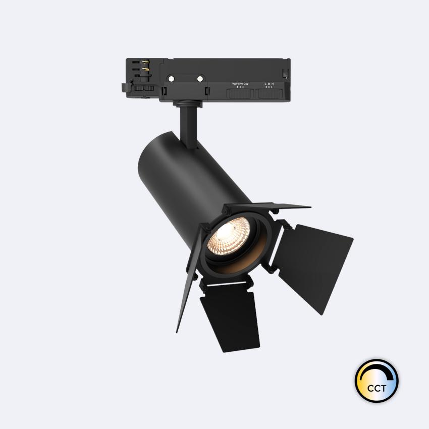 Product of 20W Fasano Cinema No Flicker Dimmable CCT LED Spotlight for Three Circuit Track in Black