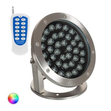 Spot LED RGB Fixation au Sol 12V 36W Submersible IP68