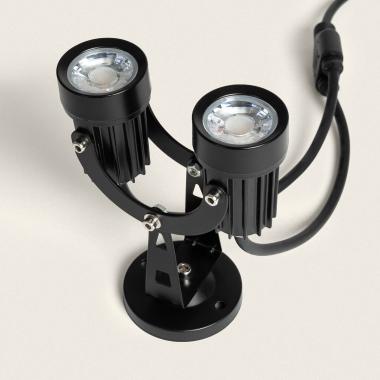 Faretto per Esterni LED Doppio 6W Superficie Alluminio 14cm Hevlot