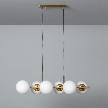 Hanglamp Metaal en Glas Moonlight Brass  6 spots