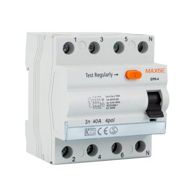 Product Interrupteur Différentiel Industriel 4P-30mA 25-40A Class AC-10kA MAXGE