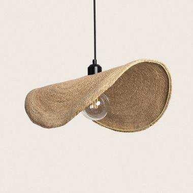 Devmani Black-Wire Natural Fibres Pendant Lamp