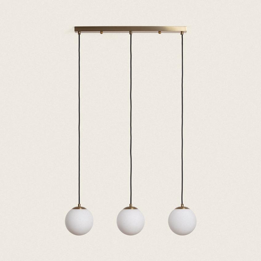 Product van Hanglamp van Metaal en Glas Moonlight Brass 3 Spots