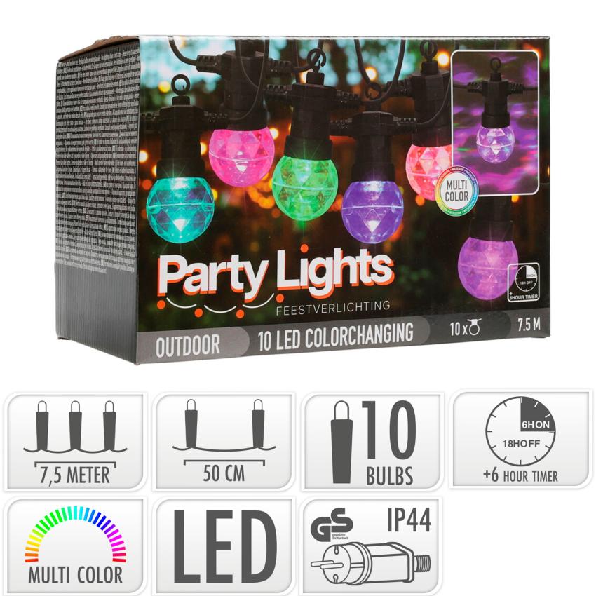 Produkt von LED RGB Girlande für draußen mit 10 Glühbirnen Alec 7,5 m