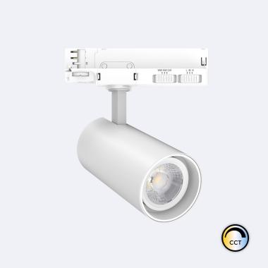 30W Fasano CCT No Flicker DALI Dimmable LED Spotlight for Three Circuit Track in White