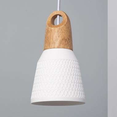 Lampa Wisząca Ceramiczno-drewniana Reilles