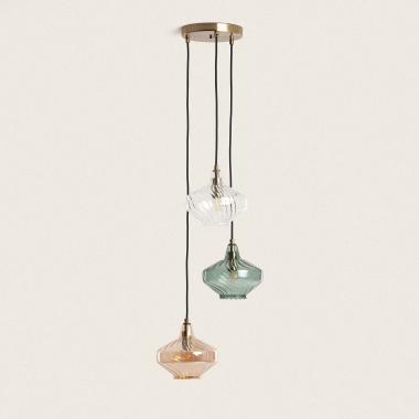 Hanglamp Metaal en Glas  Blas 3 Spotlights