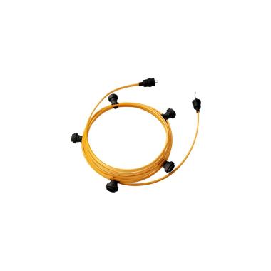 Licht Slinger Outdoor Lumet System 7,5m met 5 E27 Fittingen Zwart Creative-Cables CATE27N075