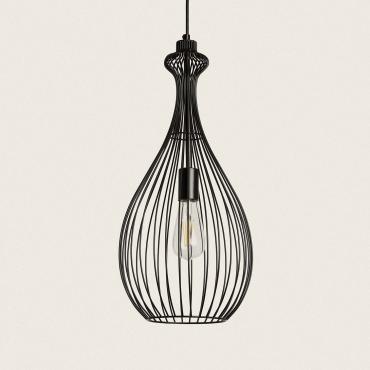LEDKIA LIGHTING Lampada A Sospensione Furiko Grigio - Metallo, E27, Altezza 156 Cm - 2