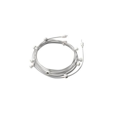 Licht slinger  Outdoor Lumet System 12,5m met 10E27 Fittingen Wit Creative-Cables CATE27B125