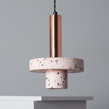 LEDKIA LIGHTING Lampada A Sospensione Mono-Baudelaire In Metallo E Vetro Ambra - Stile Vintage, E14, Altezza Regolabile 169cm