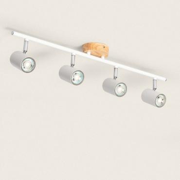 LEDKIA Deckenleuchte Mit 4 Verstellbaren Strahlern, GU10 Fassungen, Schwarz, 56 Cm – Für Wohnzimmer & Büro