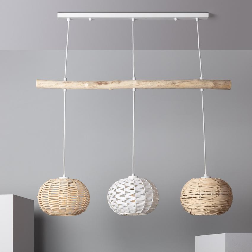 Product van Hanglamp Rotan en Hout  Linfen