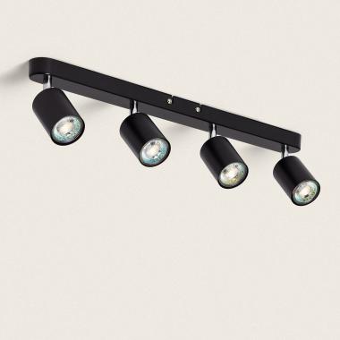 Plafondlamp Verstelbaar Metaal 4 Spots Albus Black Large