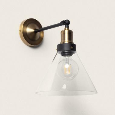 Factory Antique Brass Glass Wall Lamp